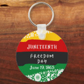 ジュネクフレイドフリーダムデイシティお祝いファンシー国旗 キーホルダー (正面)