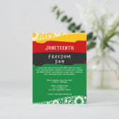 ジュネクフレイドフリーダムデイシティお祝いファンシー国旗 シーズンポストカード (スタンド正面)