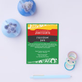 ジュネクフレイドフリーダムデイシティお祝いファンシー国旗 チラシ (シングル)