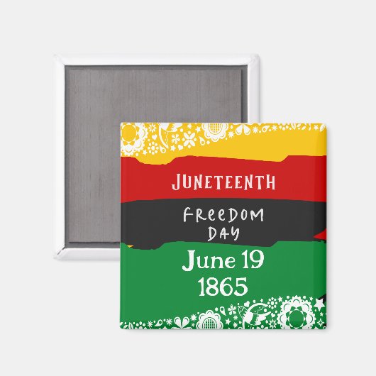 ジュネクフレイドフリーダムデイシティお祝いファンシー国旗 マグネット (正面/裏面)