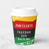 ジュネクフレイドフリーダムデイシティお祝いファンシー国旗 紙コップ (正面)