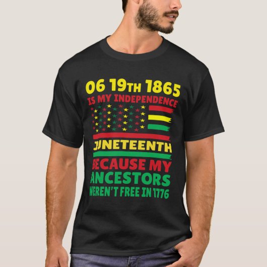 ジュネグは私の独立の日フリーブラックガールである Tシャツ (正面)