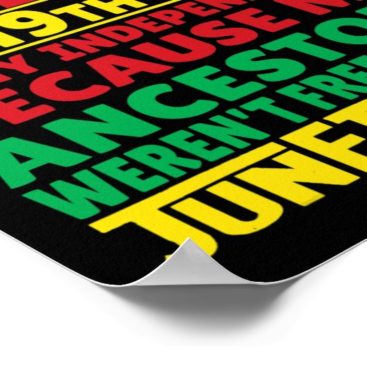 ジュネグは私の独立の日フリーブラック1865 ポスター (角)