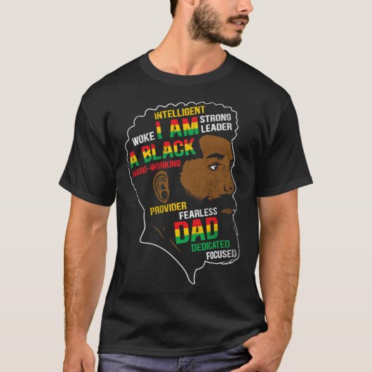 ジュネグは私の独立の日ブラックパパ父 Tシャツ (正面)