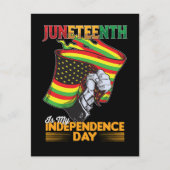 ジュネグは私の独立の日ブラックフリーダム インビテーションポストカード (正面)