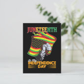 ジュネグは私の独立の日ブラックフリーダム インビテーションポストカード (スタンド正面)