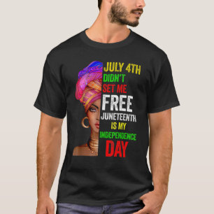 ジュネグは私の独立記念日ブラックガールブラック Tシャツ