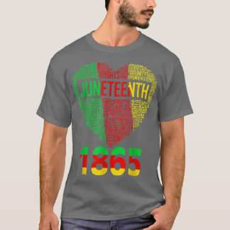 ジュネグハートブラック歴史アフロ・アメリカン・ウィメンズ Tシャツ