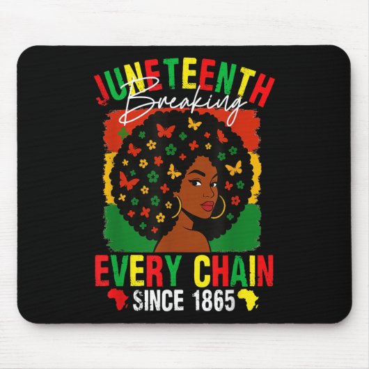 ジュネグプライドすべてのチェーンをブレーク黒Afro G マウスパッド (正面)