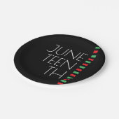 ジュネグレッドブラックグリーンお祝い ペーパープレート (アングル)