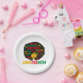 ジュネグ女子クイーンアフリカンアメリカブラックアフロ ペーパープレート (パーティー)