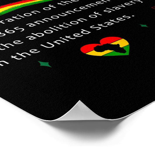 ジュネグ定義ブラックアフリカンアメリカンメンズW ポスター (角)