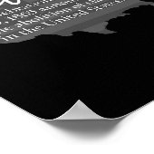 ジュネグ定義米国の地図アメリカ国旗の黒 ポスター (角)