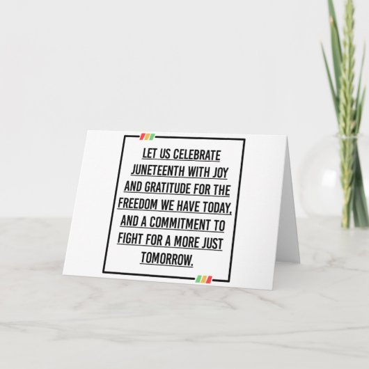 ジュネグ引用文、アフリカ系アメリカ人の自由。 カード (正面)