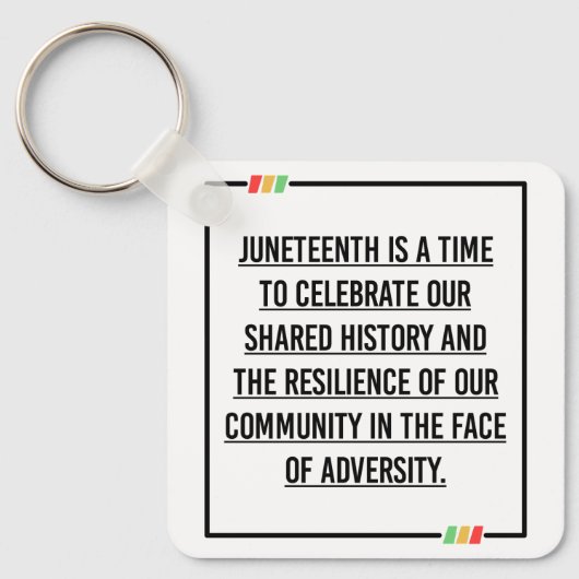 ジュネグ引用文、アフリカ系アメリカ人の自由。 キーホルダー (正面)