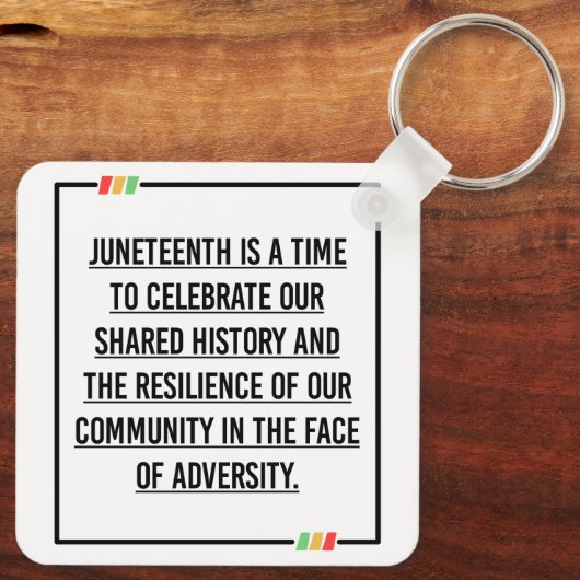 ジュネグ引用文、アフリカ系アメリカ人の自由。 キーホルダー (裏面)