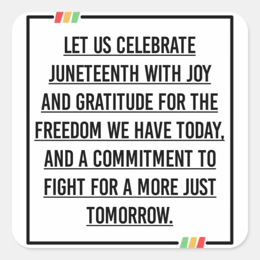 ジュネグ引用文、アフリカ系アメリカ人の自由。 スクエアシール (正面)