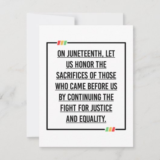 ジュネグ引用文、アフリカ系アメリカ人の自由。 セーブザデート (正面)