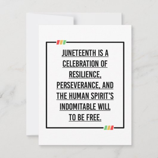 ジュネグ引用文、アフリカ系アメリカ人の自由。 セーブザデート (正面)