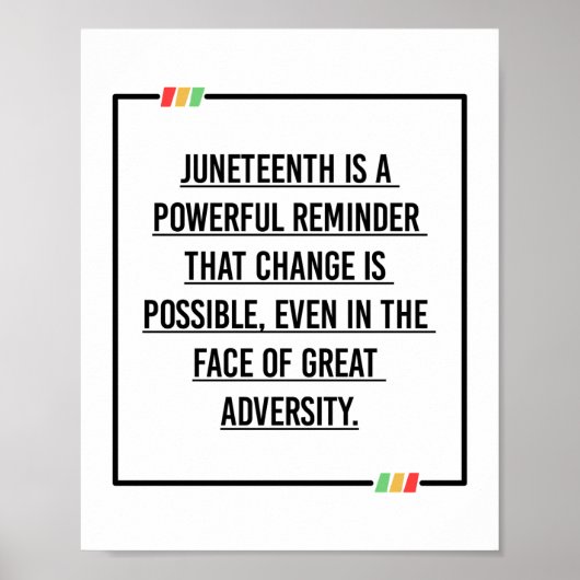 ジュネグ引用文、アフリカ系アメリカ人の自由。 ポスター (正面)