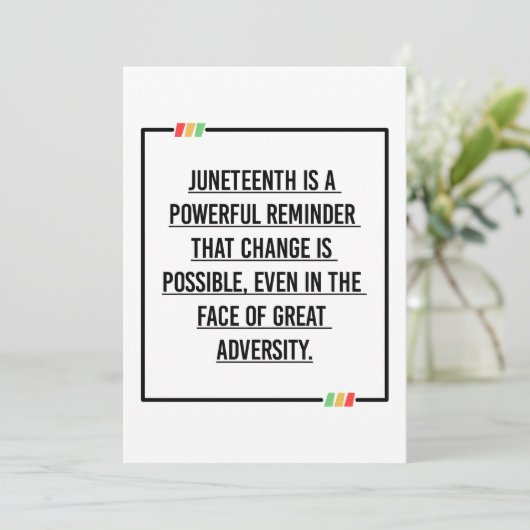 ジュネグ引用文、アフリカ系アメリカ人の自由。 招待状 (スタンド正面)