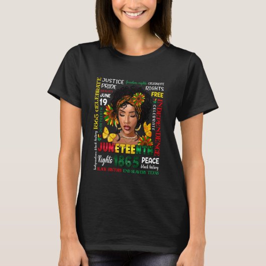 ジュネグ祝シャツブラックフリーダム1865 B Tシャツ (正面)