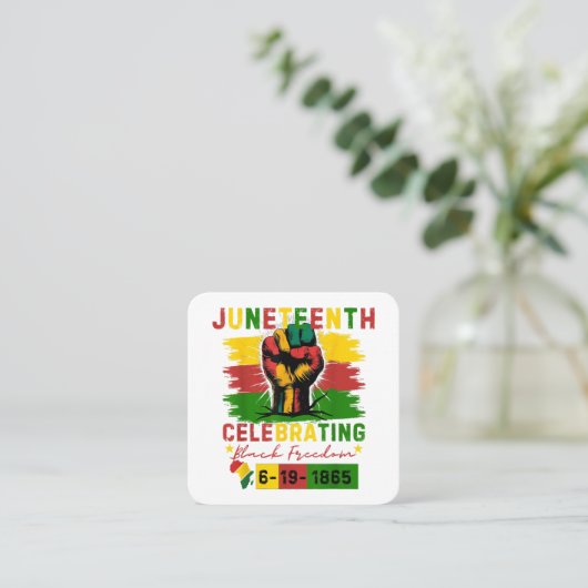 ジュネグ祝フのブラックフリーダムブラックの歴史 スクエア名刺 (スタンド正面)