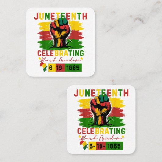 ジュネグ祝フのブラックフリーダムブラックの歴史 スクエア名刺 (正面/裏面)