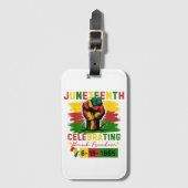 ジュネグ祝フのブラックフリーダムブラックの歴史 ラゲッジタグ (正面縦)