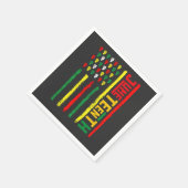 ジュネグ祝フラッグの黒自由1865 スタンダードカクテルナプキン (角)