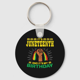 ジュネグ誕生日アフリカンアメリカンブラックメンズウォム キーホルダー