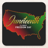 ジュネグ黒人独立記念日 スクエアペーパーコースター (正面)