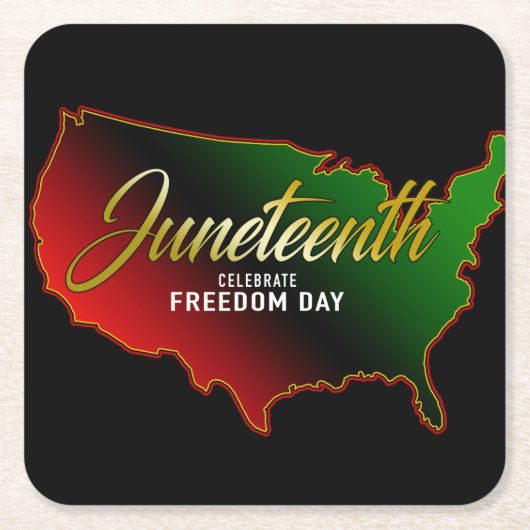 ジュネグ黒人独立記念日 スクエアペーパーコースター (正面)