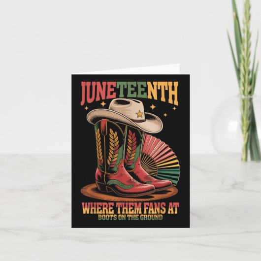 ジュネグ11女性のカーボーイが靴を履いて カード (正面)