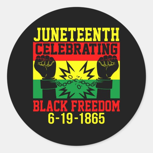 ジュネチ祝フのブラックフリーダム1865アート ラウンドシール (正面)