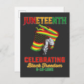 ジュネチ祝フの黒自由度6 19 1865 インビテーションポストカード (正面/裏面)