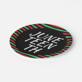 ジュネティンスレッドブラックグリーン縁ど(Juneth Red Black Green) ペーパープレート (アングル)