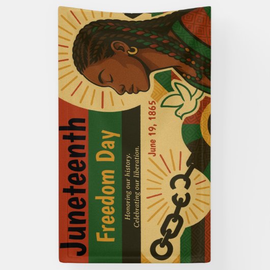 ジュネファーフリーダムデイ解放お祝い 横断幕 (縦)