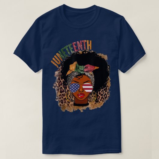 ジュネファーブラックガール魔法メラニン女性の女王 Tシャツ (デザイン正面)