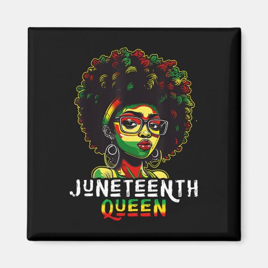 ジュネファーブラックメラニンクイーンナチュラルアフロの髪W マグネット (正面)