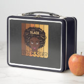 ジュネファーメラニンブラックアフリカンガール メタルランチボックス (インサイチュ)