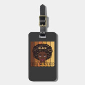 ジュネファーメラニンブラックアフリカンガール ラゲッジタグ (正面縦)