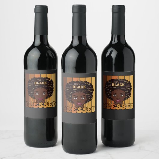 ジュネファーメラニンブラックアフリカンガール ワインラベル (ボトル)