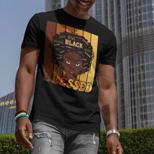 ジュネファーメラニンブラックアフリカンガール Tシャツ