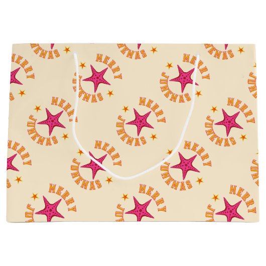 ジュネマメリース熱帯クリスマスパターン ラージペーパーバッグ (正面)