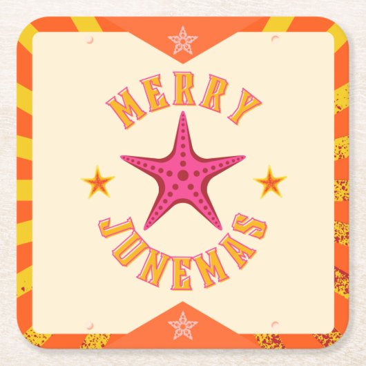 ジュネマメリース熱帯クリスマス スクエアペーパーコースター (正面)