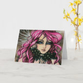 "ジュネヴィエーブ" スチームパンク フェアリー カード (黄色い花)