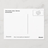 ジュネーブの壊れた椅子 ポストカード (裏面)