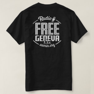 ジュネーブの無線の自由なTシャツ(黒) Tシャツ