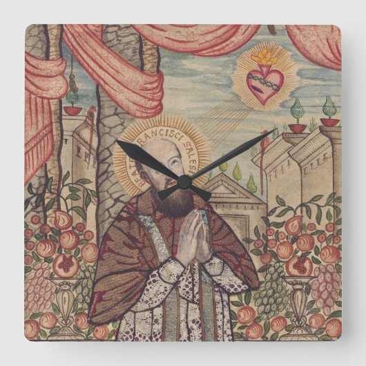 ジュネーブの聖フランシス・デ・セールス司教 スクエア壁時計 (正面)